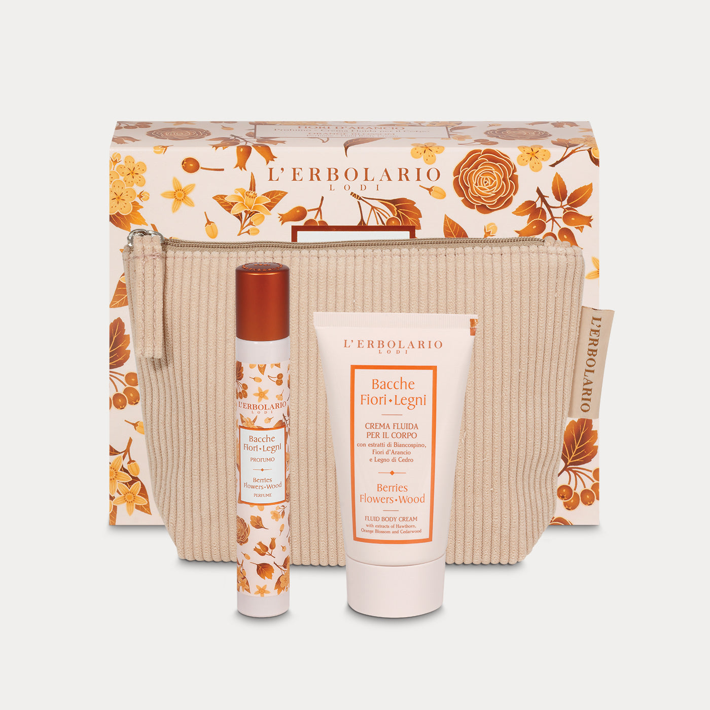 Orange Blossom Beauty-Pochette Berries Flowers Wood