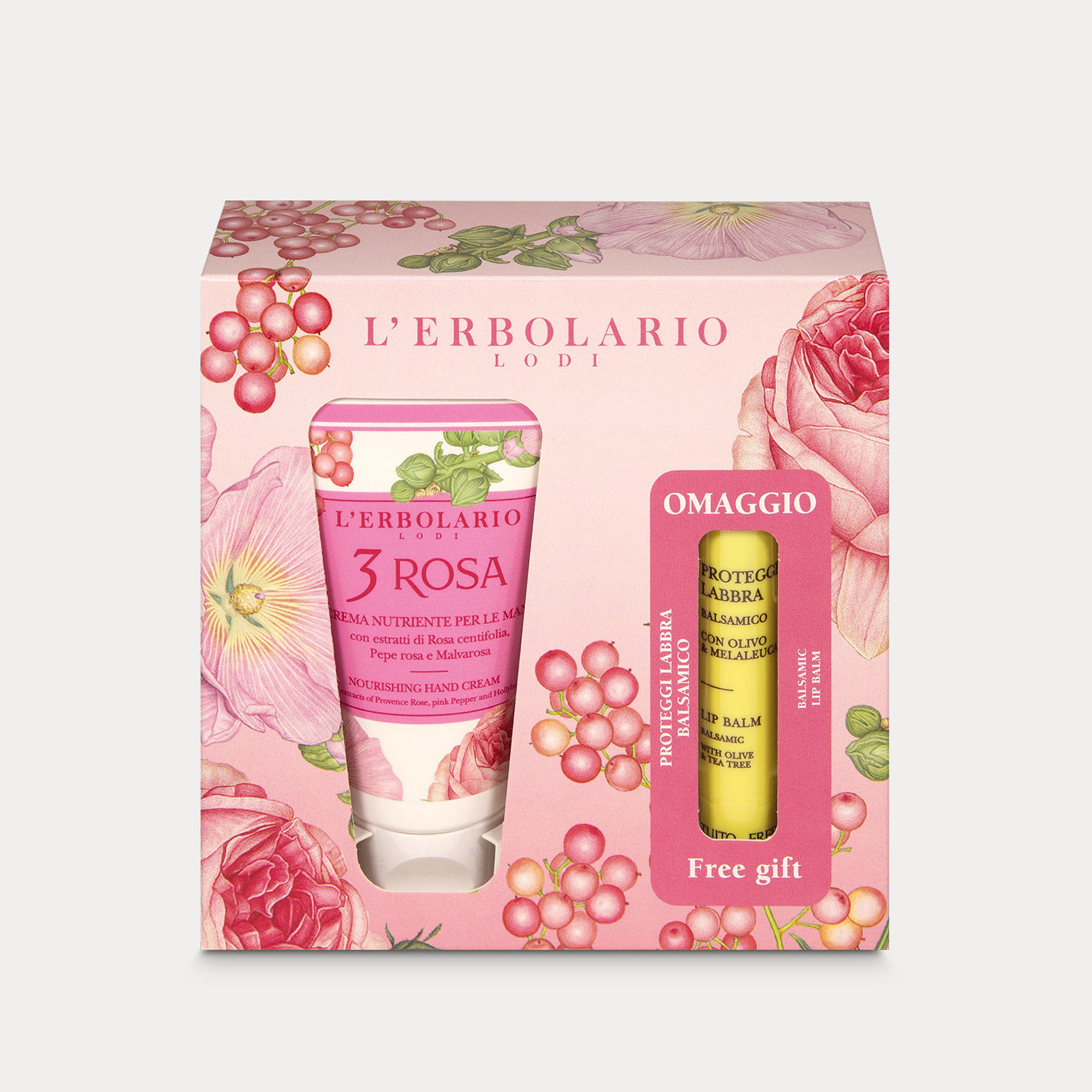3 Rosa Hand Cream and a free Lip Balm