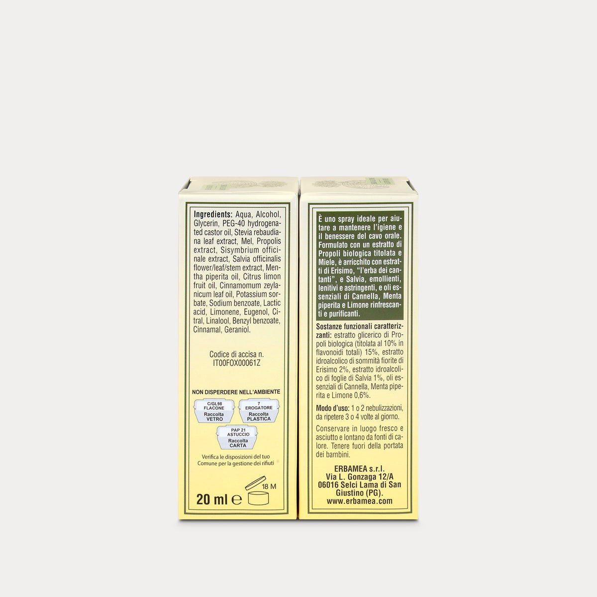 Throat spray Propolis and Erisimo Titrated Propolis