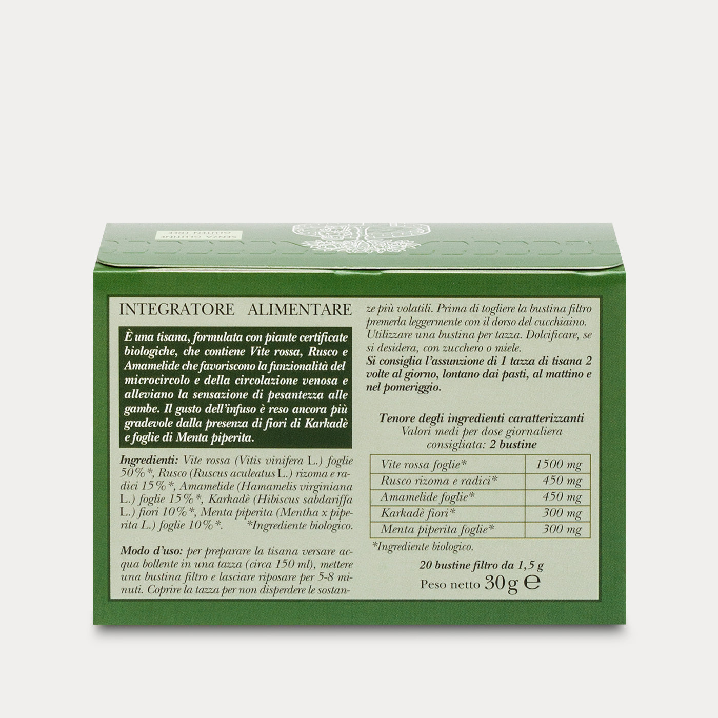 Organic Herbal Tea Vite Rossa Gambe